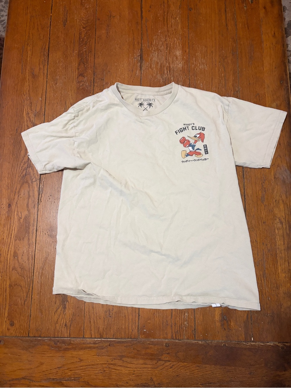 riot society Cream Fight Club Boxing Graphic Tee